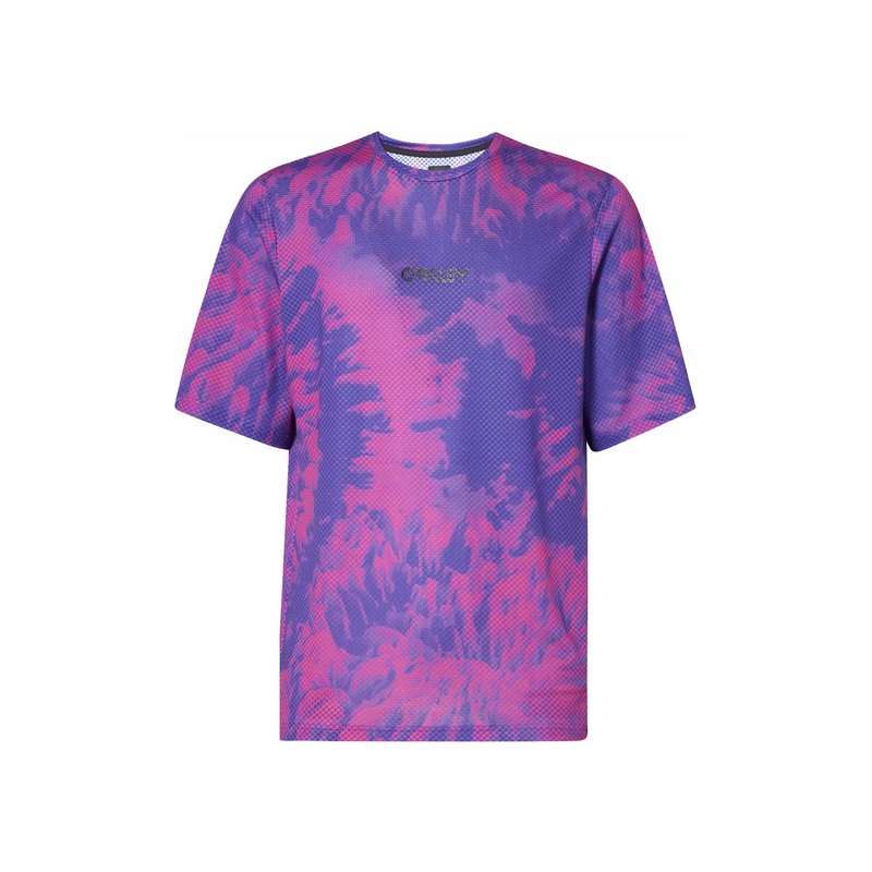 Oakley Ride Free Short Sleeve MTB Jersey RED MOUNTAIN TIE DYE X-SMALL