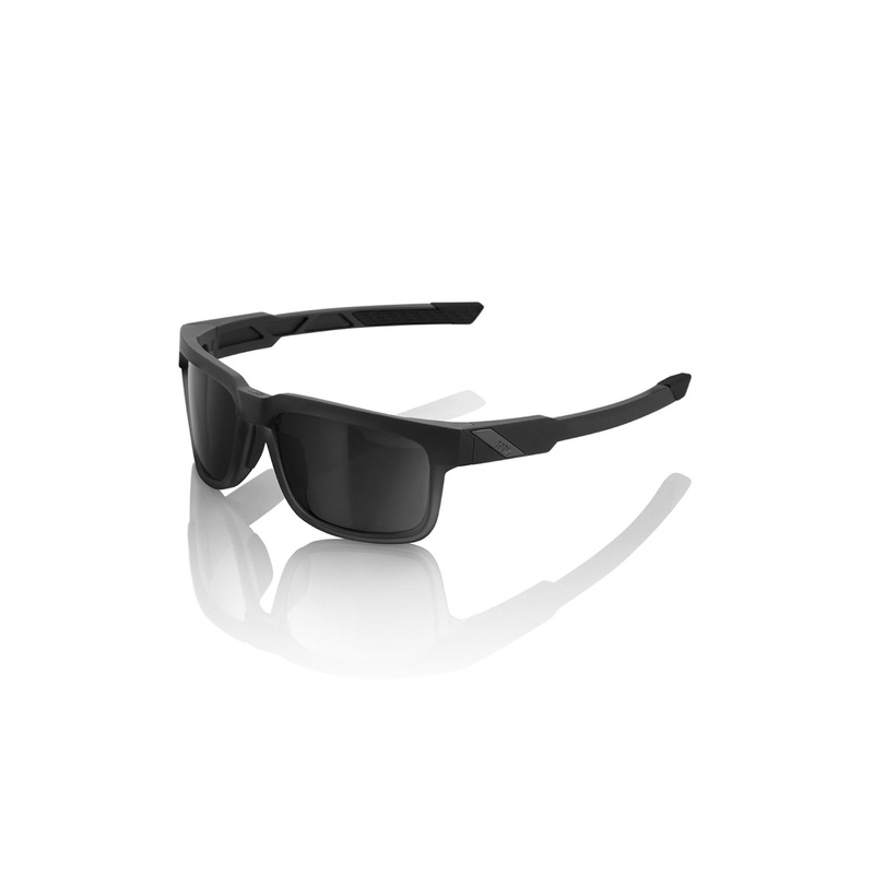 100% Type-S Sunglasses Soft Tact Black with Smoke Lens