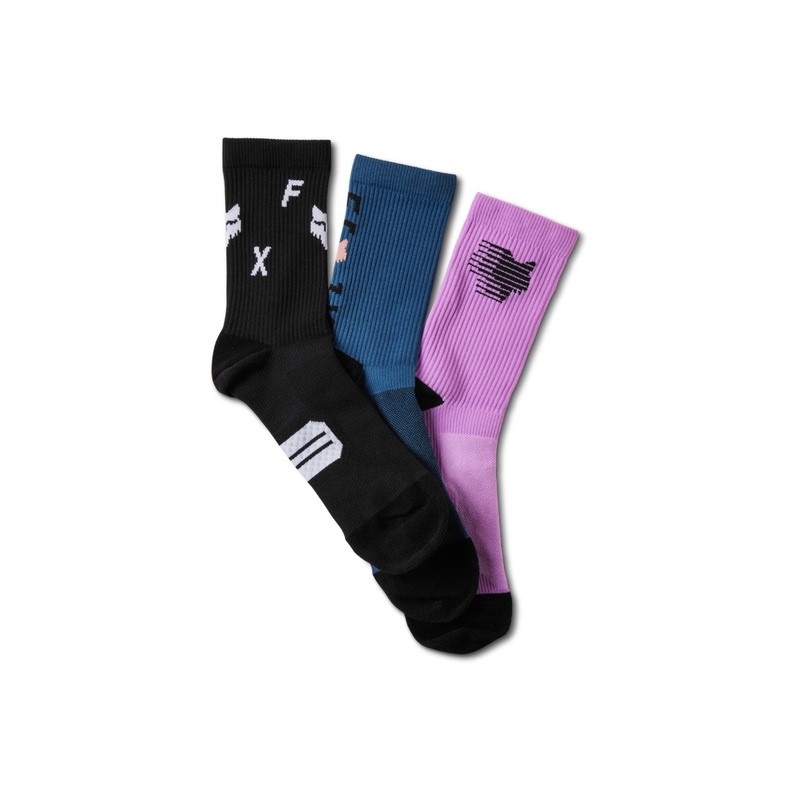 FOX Racing 2023 6 Inch Ranger Socks (3 PACK) BLACK SMALL/MEDIUM