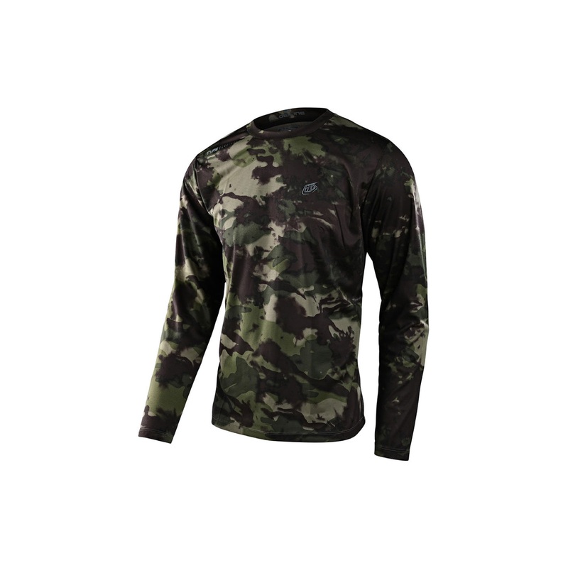 Troy Lee Designs 2022 Flowline Long Sleeve Jersey COVERT ARMY GREEN SMALL
