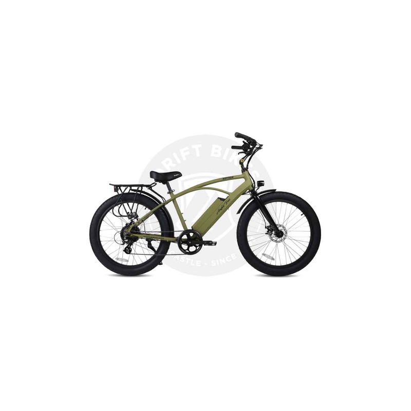 AMPD Bros Riptide 2 Electric Beach Cruiser Bike ARMY GREEN