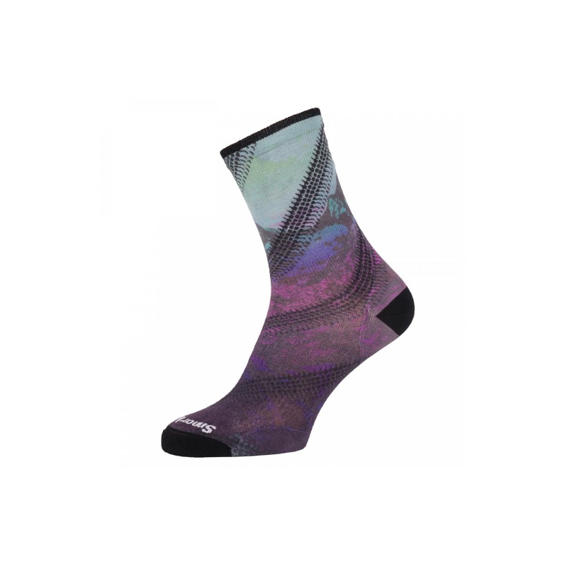 Smartwool Socks Women’s Cycle Zero Cuschion Mountain Print Crew Socks MEADOW MAUVE MEDIUM