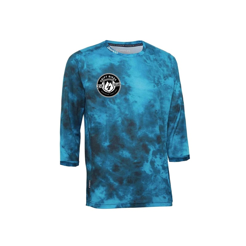 Drift Bikes x Dharco 20th Anniversary 3/4 Sleeve Mens Jersey BLUE TIEDYE SMALL