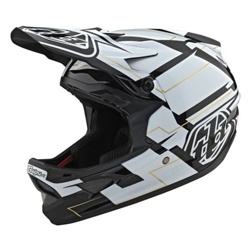 Troy Lee Designs 2022 D3 Fibrelite Mountain Bike Helmet VERTIGO BLACK / WHITE X-SMALL