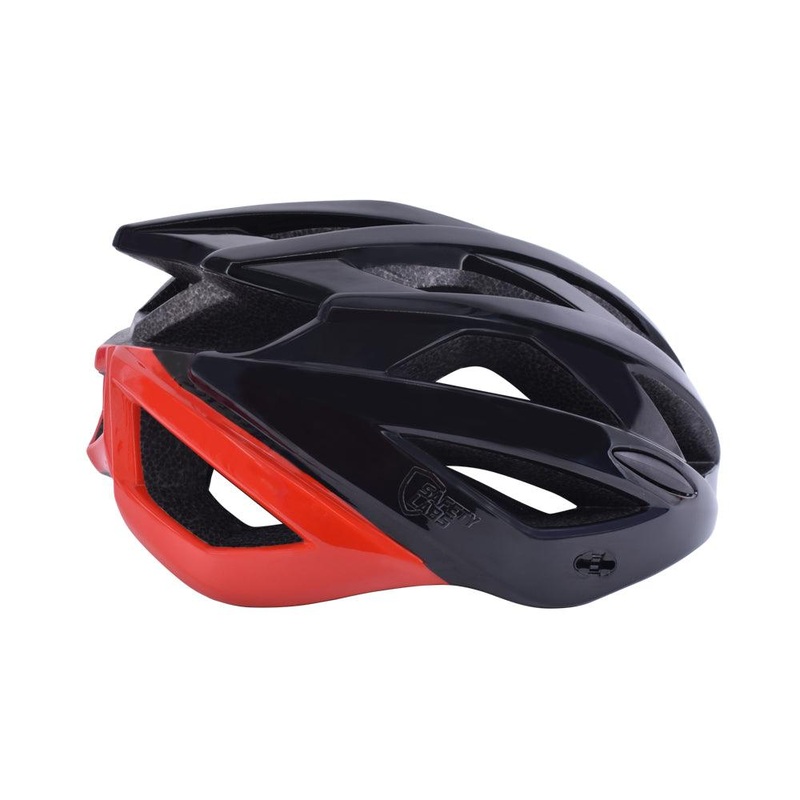 Safety Labs?Juno Road Cycling Helmet (Shiny Black/Red) Medium (54-57)cm