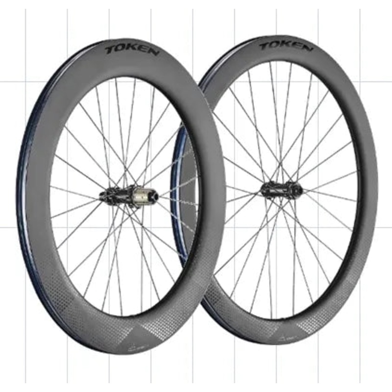 Token Konax Pro C57 Carbon Tubeless Ready Disc Brake Wheel – Shimano/SRAM (Black) Front & Rear