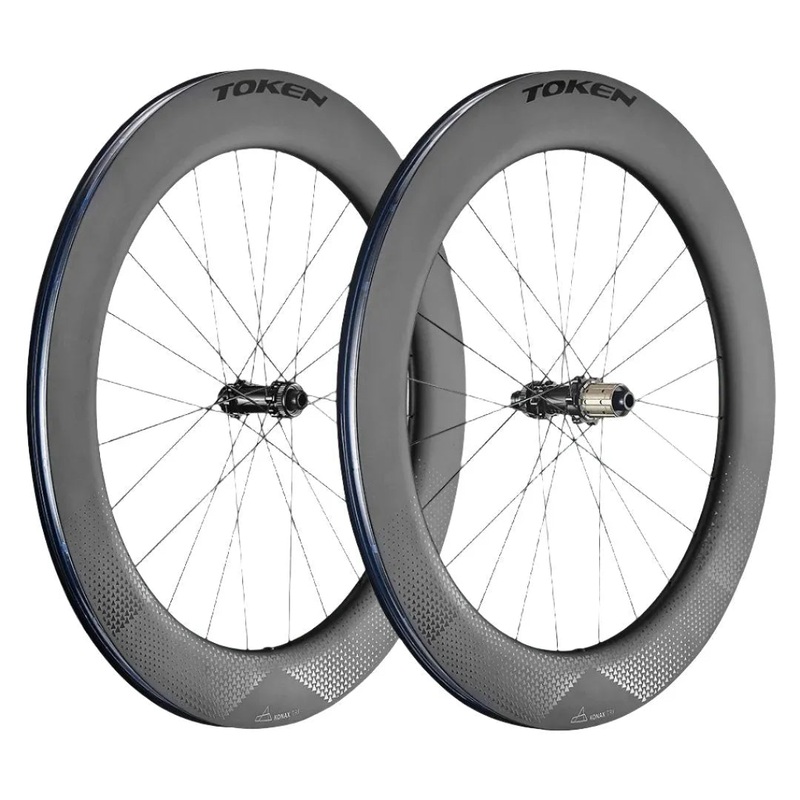 Token Konax Tri Disc Carbon Tubeless Ready Disc Brake Wheel – Shimano/SRAM (Grey) Front & Rear