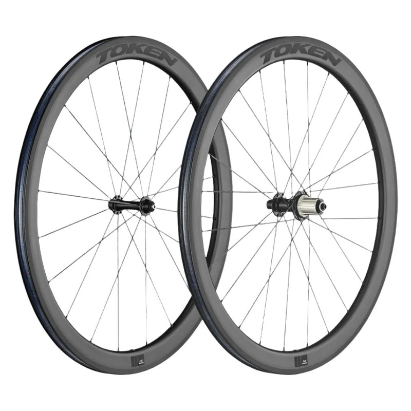 Token Resolute C45R Carbon Tubeless Ready Rim Brake Wheel – SRAM/Shimano (Black) Front & Rear
