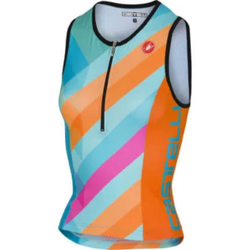Castelli Core Women’s Tri Singlet (Coral/Light Blue) L