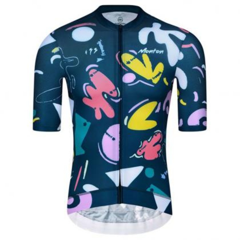 Monton Lifestyle Paint Shape Men’s Cycling Jersey (Blue) S