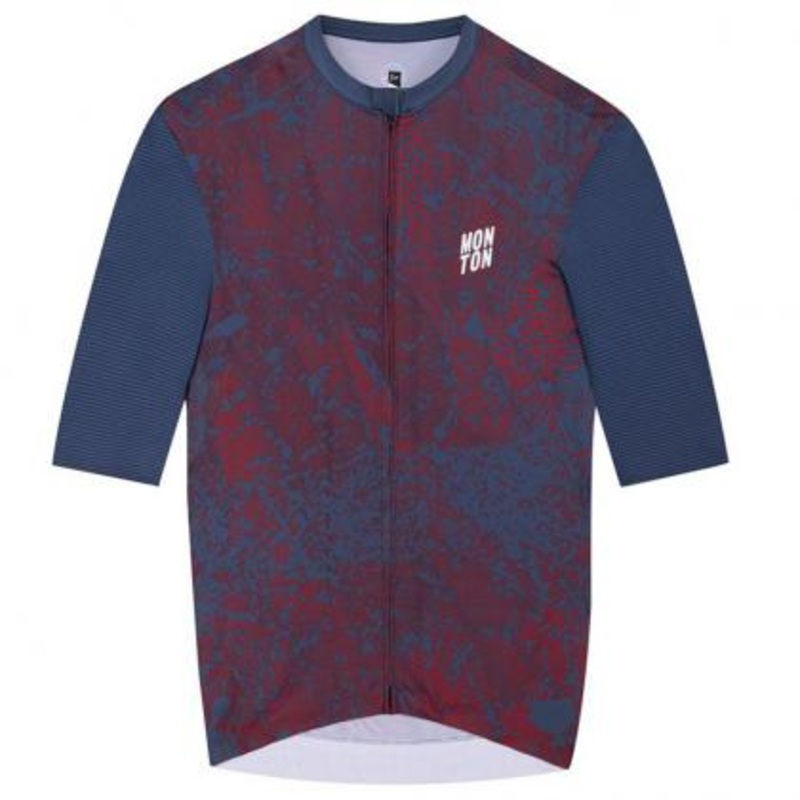 Monton Topography Men’s Cycling Jersey (Crimson Navy) S