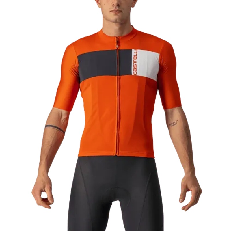 Castelli Prologo 7 Mens Cycling Jersey (Fiery Red/Light Black/Ivory) S