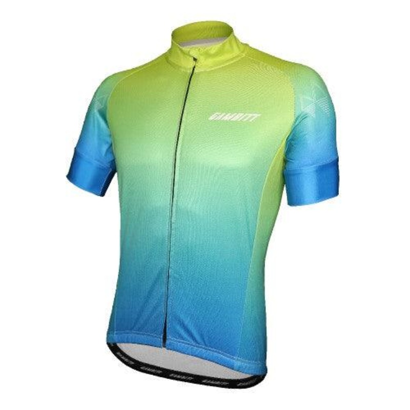 Gambitt Core Mens Cycling Jersey (Yellow Fluo/Blue) S