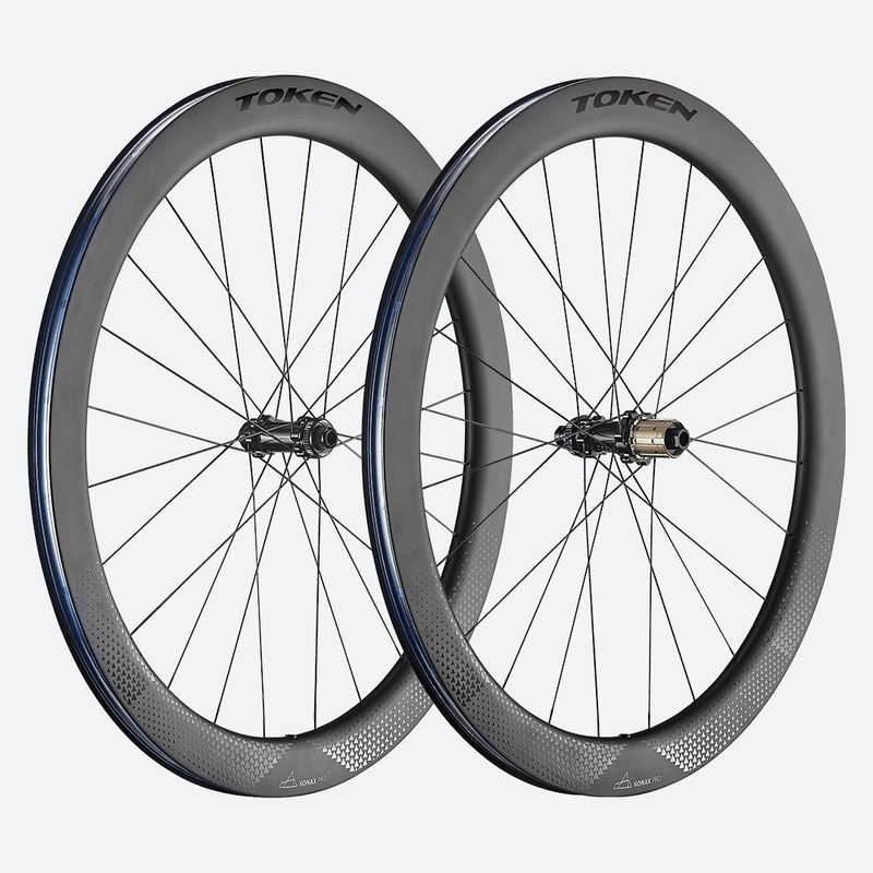 Token Konax Pro C52D Carbon Tubeless Ready Disc Brake Wheelset – Shimano/Sram(Black) Front & Rear