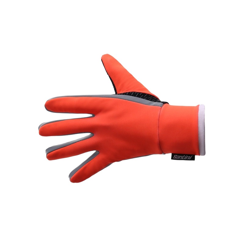 Santini H20 Vega Unisex Cycling Gloves (Flashy Orange) S