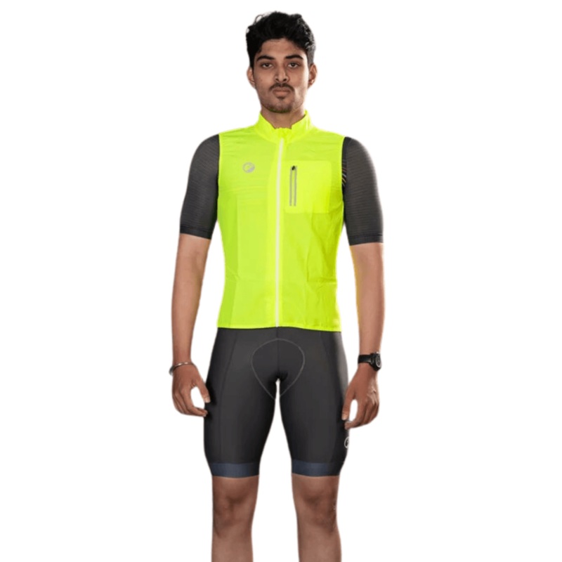 Apace Gilet Unisex Sleeveless Cycling Jacket (Neon) XS