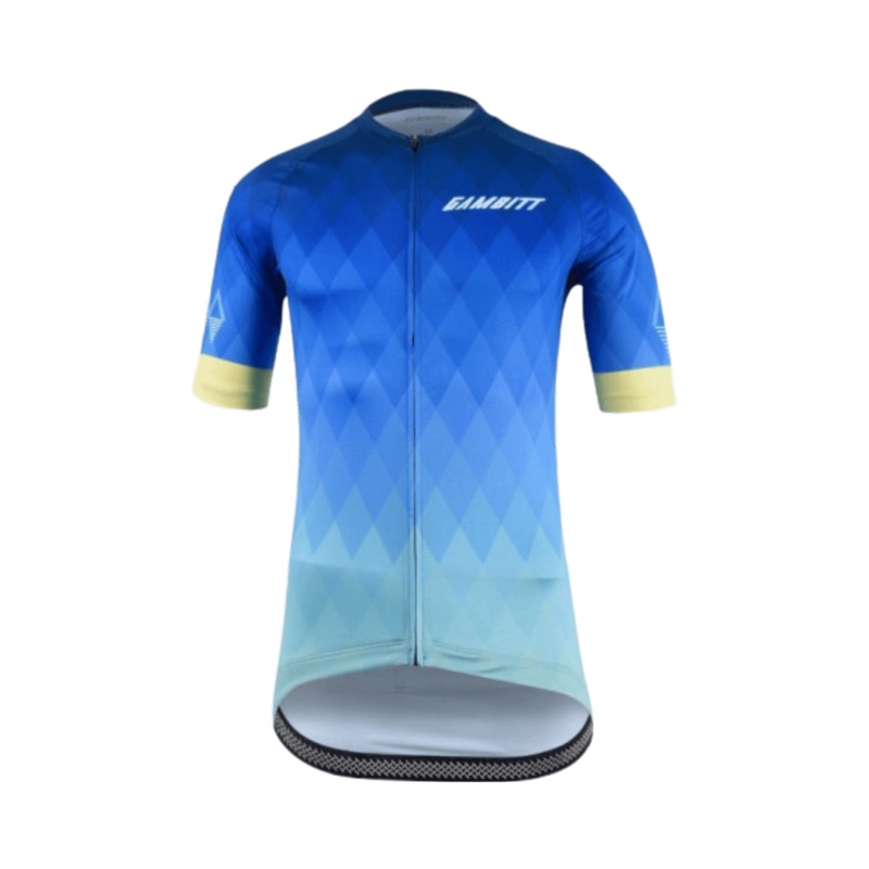 Gambitt Classic Mens Cycling Jersey (Cerulean Yellow) XXS