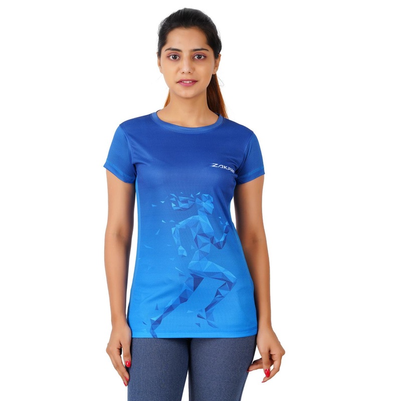 Zakpro Sports Women’s Running T-Shirt (Bluish Run) XS