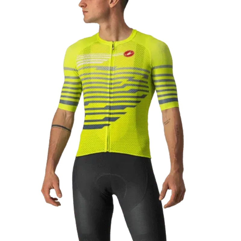 Castelli Climbers 3.0 Mens Cycling Jersey (Electric Lime/Blue) S