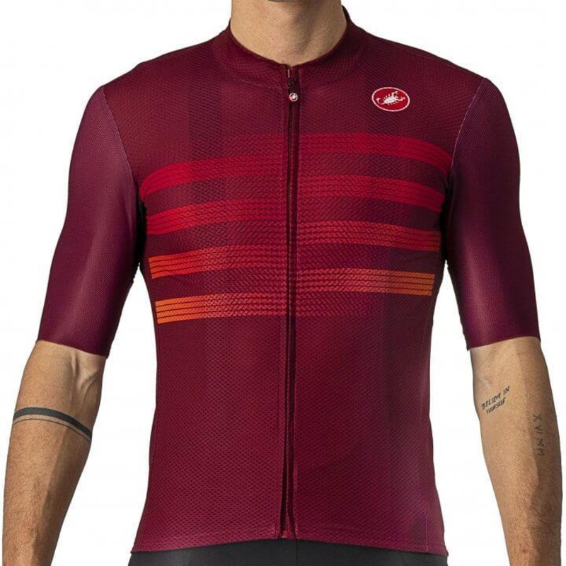 Castelli Endurance Pro Mens Cycling Jersey (Bordeaux/Red Orange) S