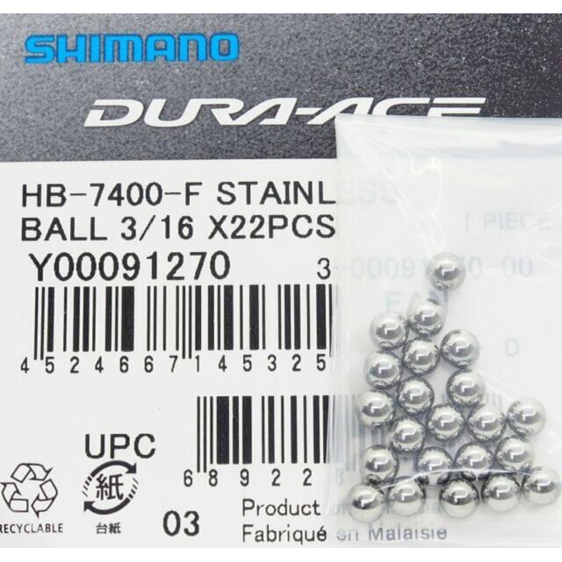 Shimano HB-7400-F Stainless Steel Ball Bearings – 3/16″ 3/16″ Pack of 22