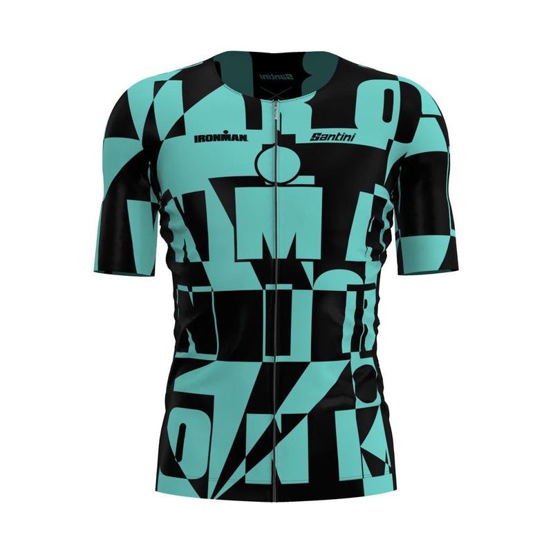 Santini Enigma Ironman Men’s Triathlon Cycling Jersey (Aqua) S