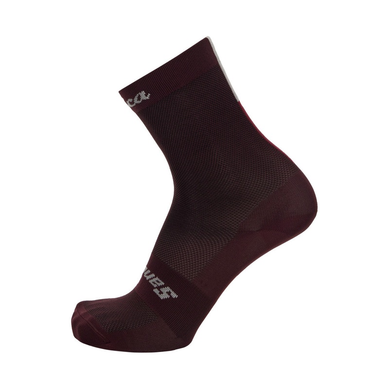 Santini Eroica Quiete Unisex Cycling Socks (Bordeaux) M-L