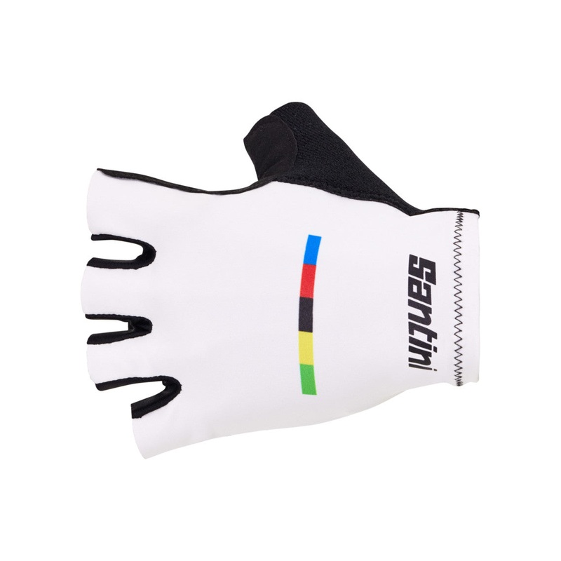 Santini UCI World Champion Unisex Cycling Gloves (Black) M