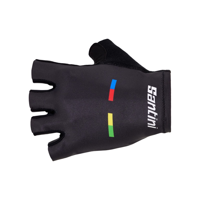 Santini UCI World Champion Unisex Cycling Gloves (White) M
