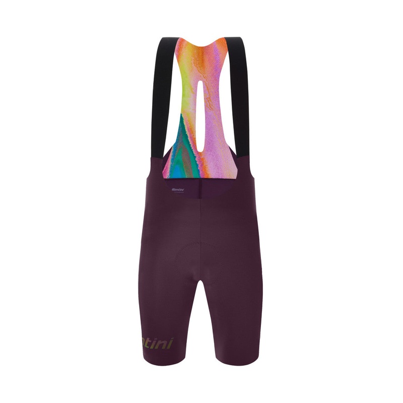 Santini Unico Edge Men’s Cycling Bibshorts (Burgundy) L