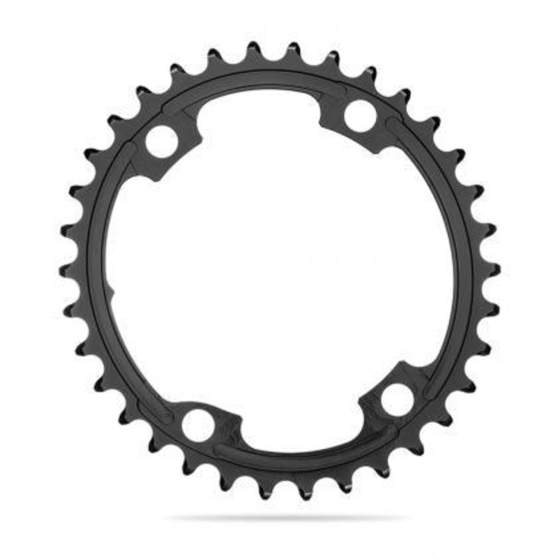 AbsoluteBlack Premium 2x Oval 9/10/11 Speed Chainring (Black) 34T