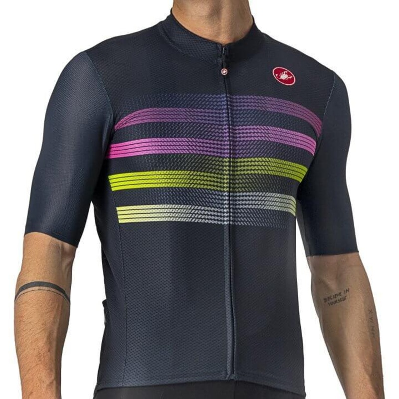 Castelli Endurance Pro Mens Cycling Jersey (Savile Blue/Pink/Electric Lime) S