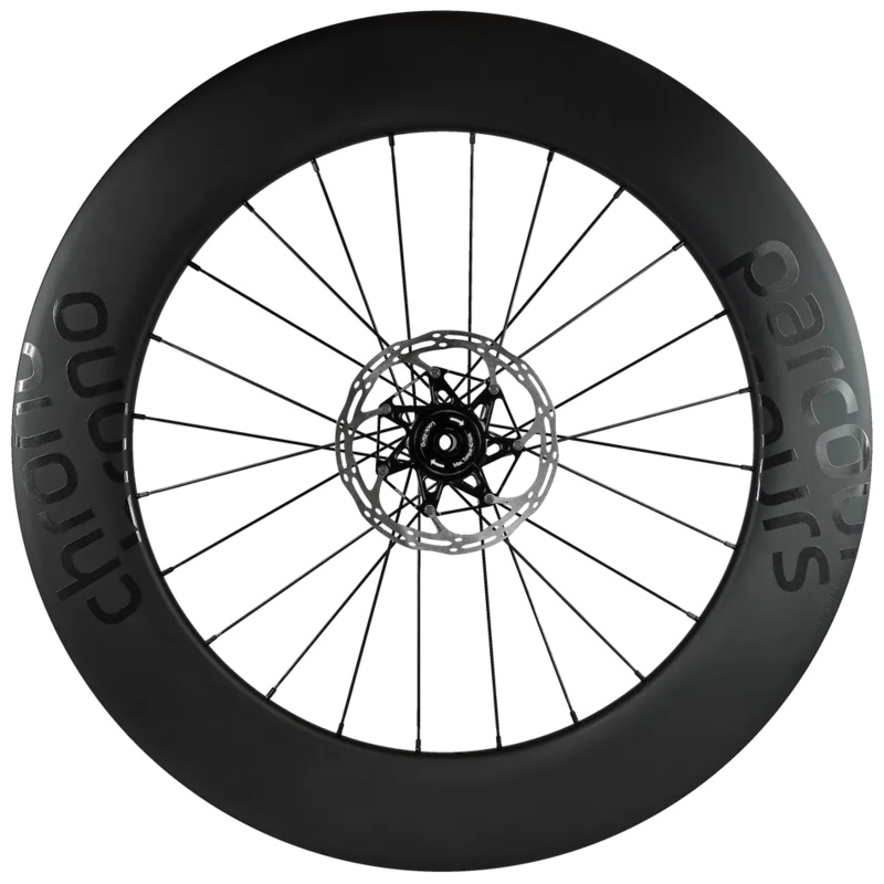 Parcours Chrono Max Carbon Tubeless Ready Disc Brake Wheel – Shimano/Sram (Black) Front
