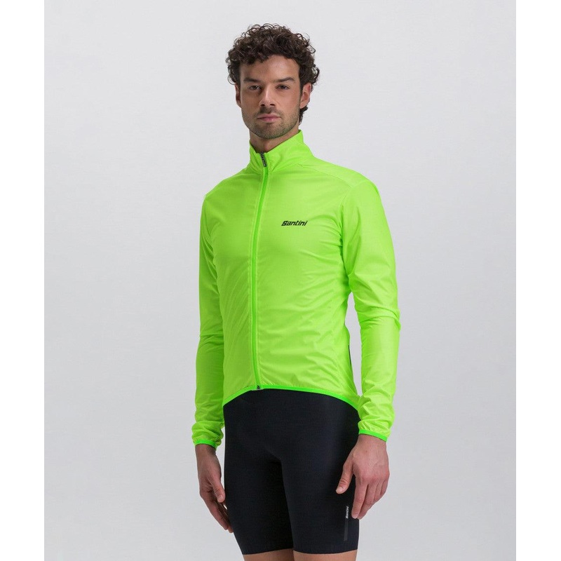 Santini Nebula Wind Jacket (Fluoroscent Green) S