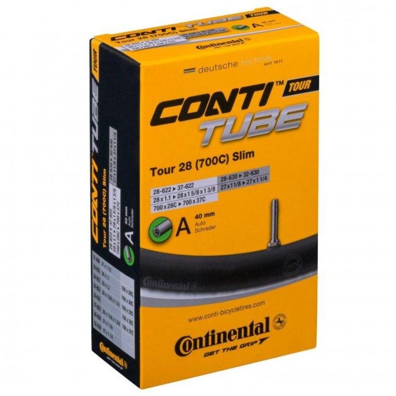 Continental Tour Slim 28″ 700×28-37c 40mm Schrader Road Tube (Black)