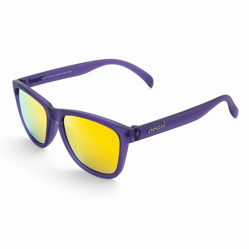 Craycol Sun Needs Shades Sport Power Sunglasses (Purple Translucent) Single Vision Reflective Cyan Green
