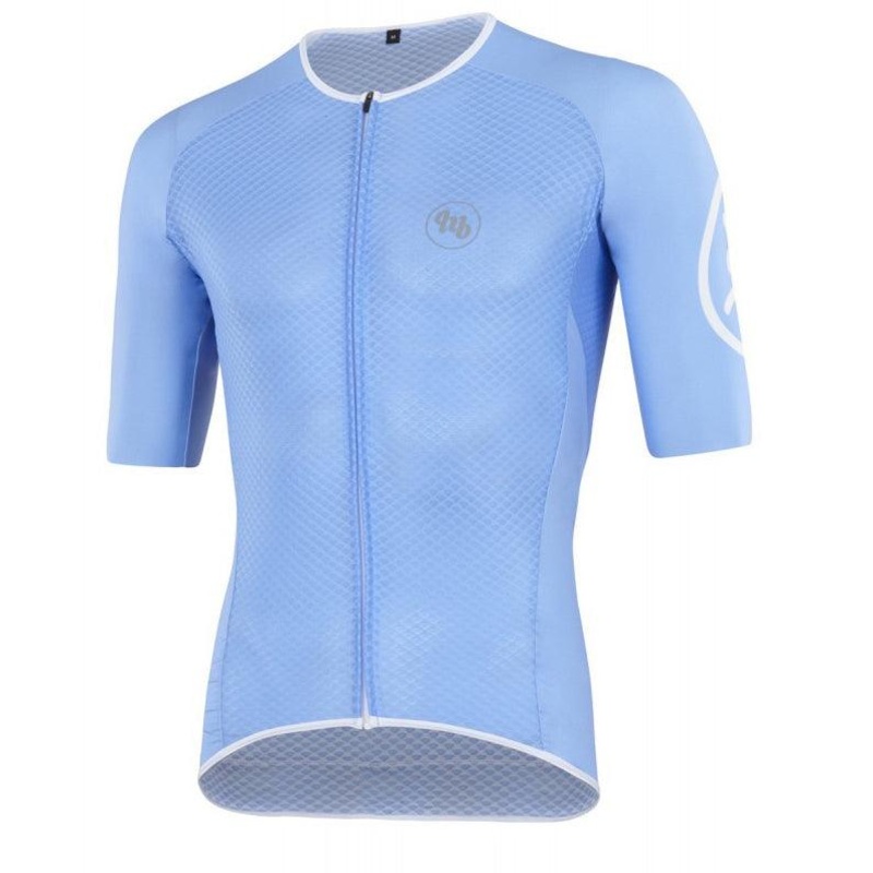MB Wear UltraLight Smile Mens Cycling Jersey (Light Blue) XS