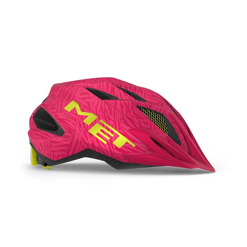 MET Crackerjack Kids Cycling Helmet (Pink/Texture Green/Matt) Universal (52-57)cm