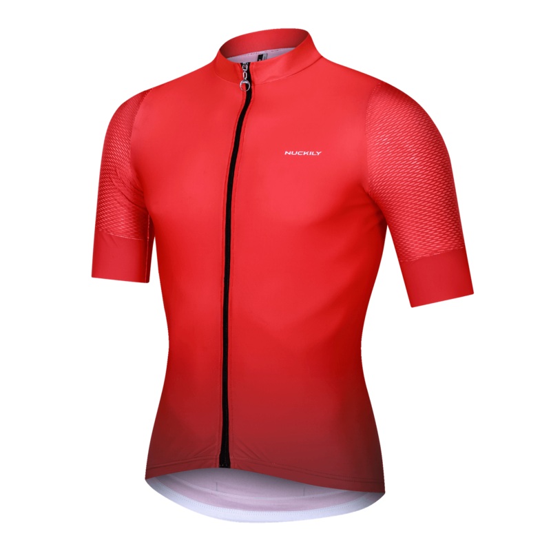 Nuckily MG054 SS Mens Cycling Jersey (White/Black/Red)