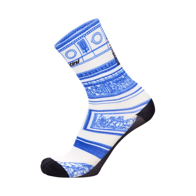 Santini Tdf  Arrive Arc De Triomphe Unisex Cycling Socks (Print) M-L