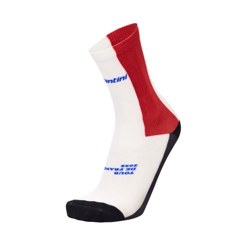 Santini Tour De France Grand Depart Lille Unisex Cycling Socks (White) M-L