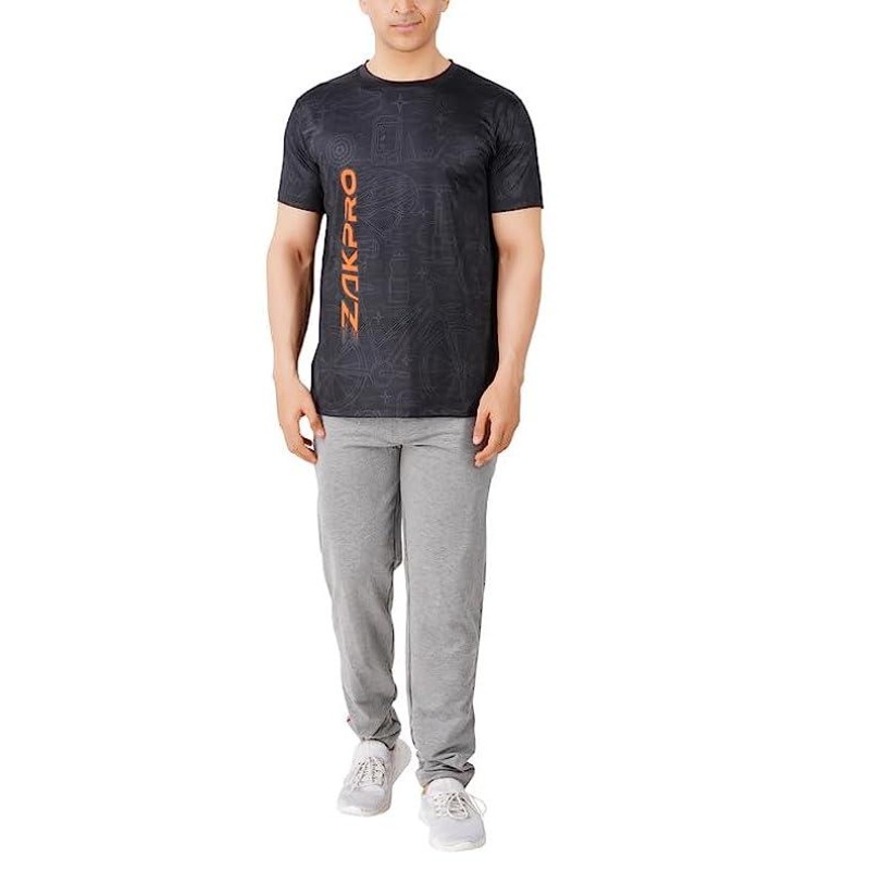 Zakpro Sports Men’s Running T-Shirt (Tone Black) XS