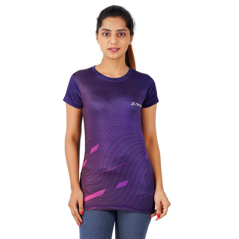 Zakpro Sports Women’s Running T-Shirt (Purple Wave) XS