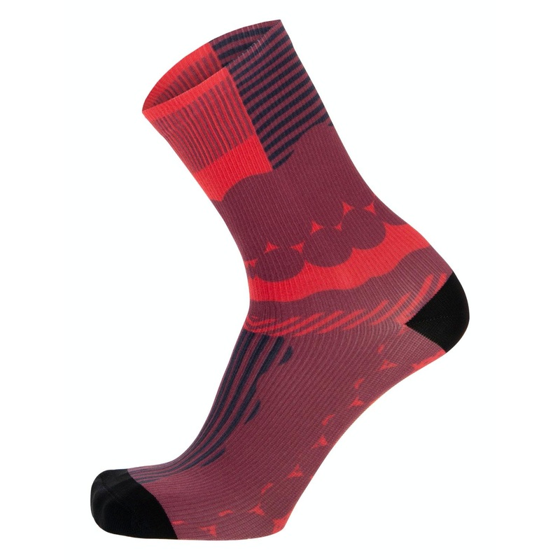 Santini Optic Unisex Cycling Socks (Red) M-L