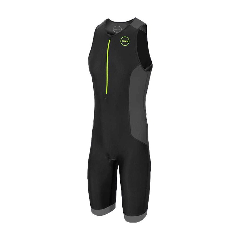 Zone 3 Aquaflo Plus Sleeveless Men’s Triathlon Suit (Black/Neon Green) XS