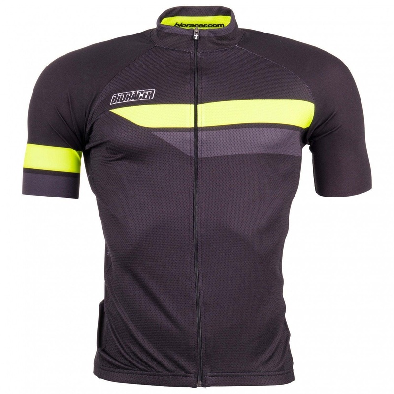 Bioracer Team 2.0 Mens Cycling Jersey (Black/Fluo Yellow) M