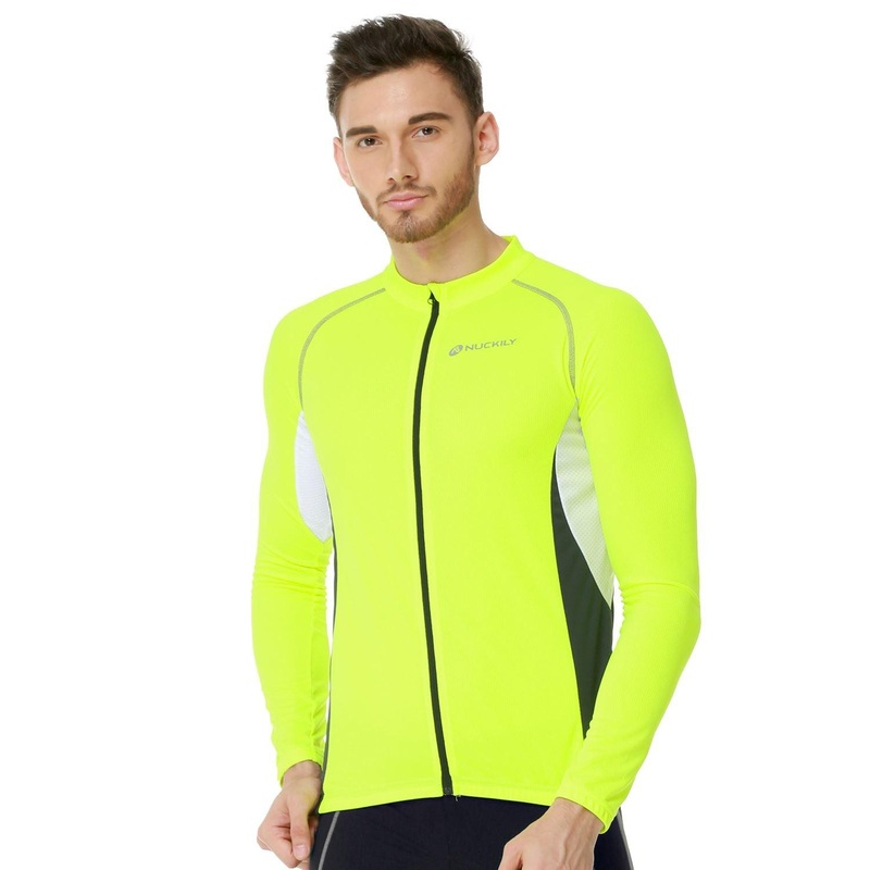 Nuckily MH008 Mens Cycling Jersey (Neon Green) S