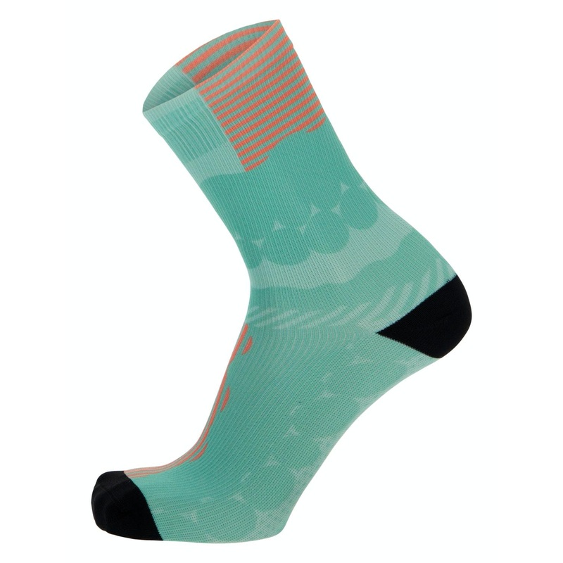 Santini Optic Unisex Cycling Socks (Aqua) M-L