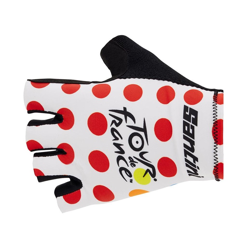 Santini Tour De France Best Climber Unisex Cycling Gloves (Polka Dots) L