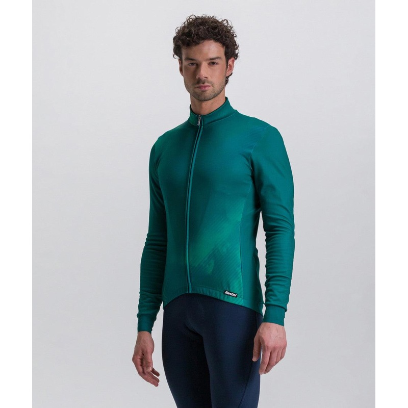 Santini Pure Dye Men’s Cycling Jersey (Green) L